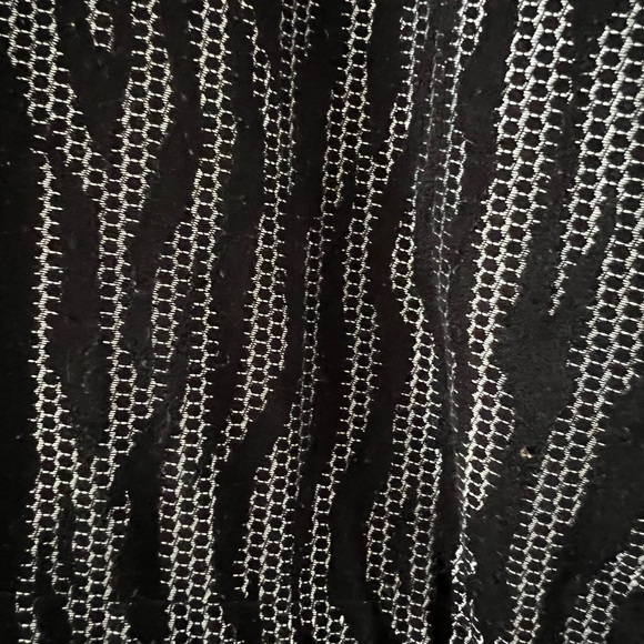 Ruby Rd black and white jacket with snaps and pull string on collar and waist - Picture 4 of 5